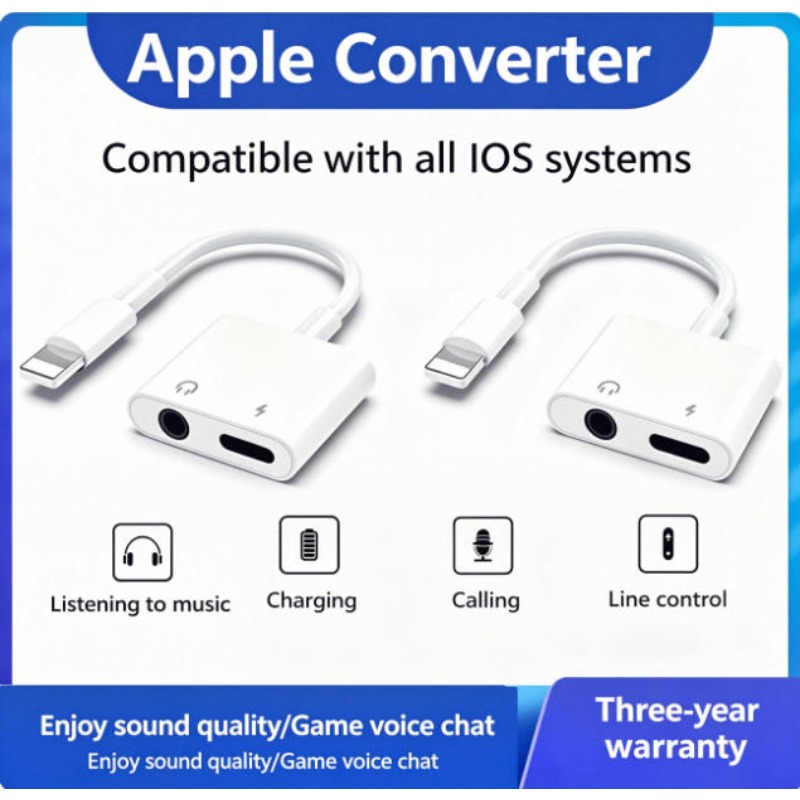 Audio Adapter For iPhone 14 13 - Earphone Splitter Jack 评论和价格