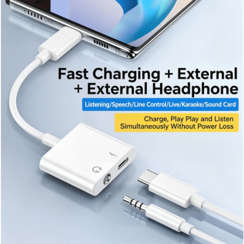 Audio Adapter For iPhone 14 13 - Earphone Splitter Jack 评论和价格